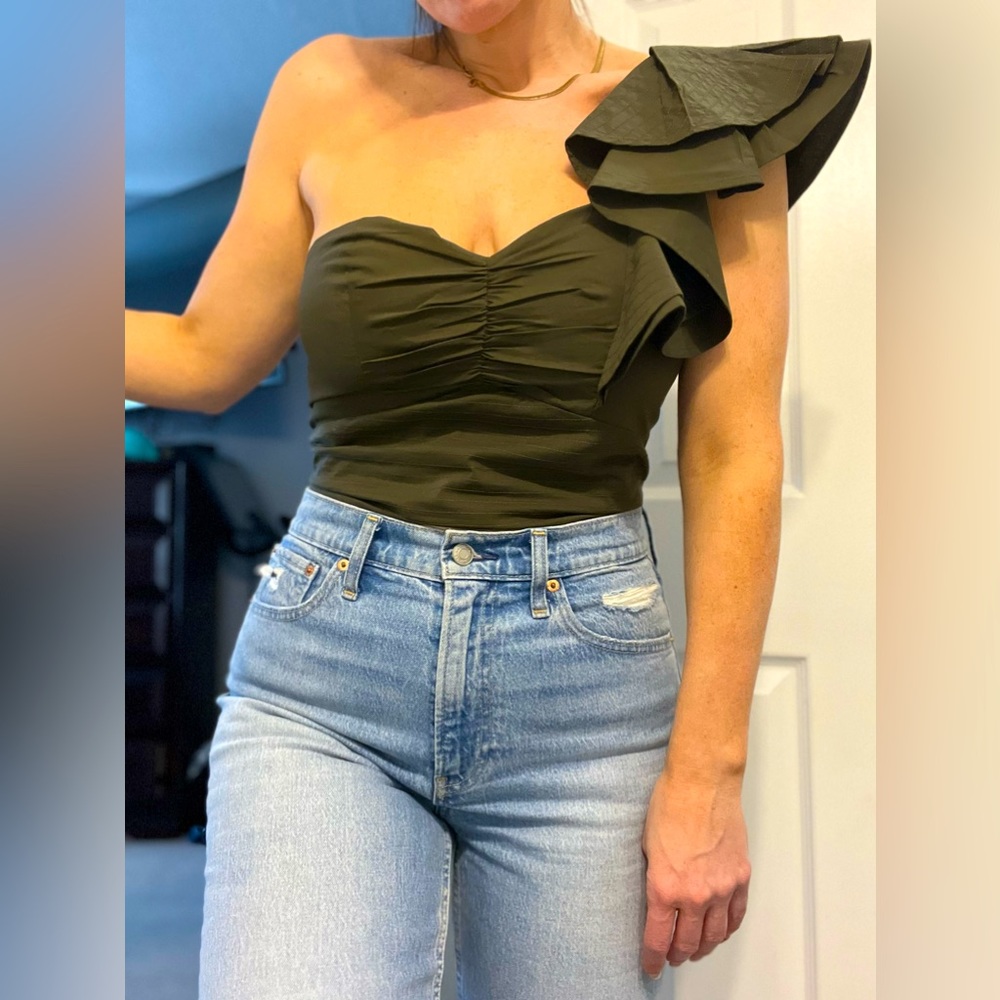 Express one shoulder crop top